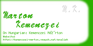 marton kemenczei business card